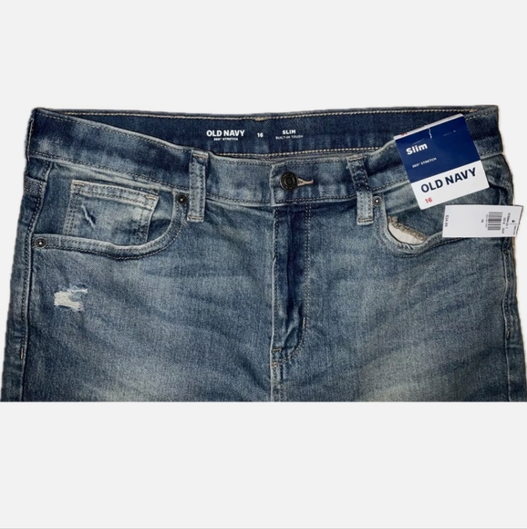 OLD NAVY Slim 360° Stretch Jean Shorts for Boys - Picture 4 of 9
